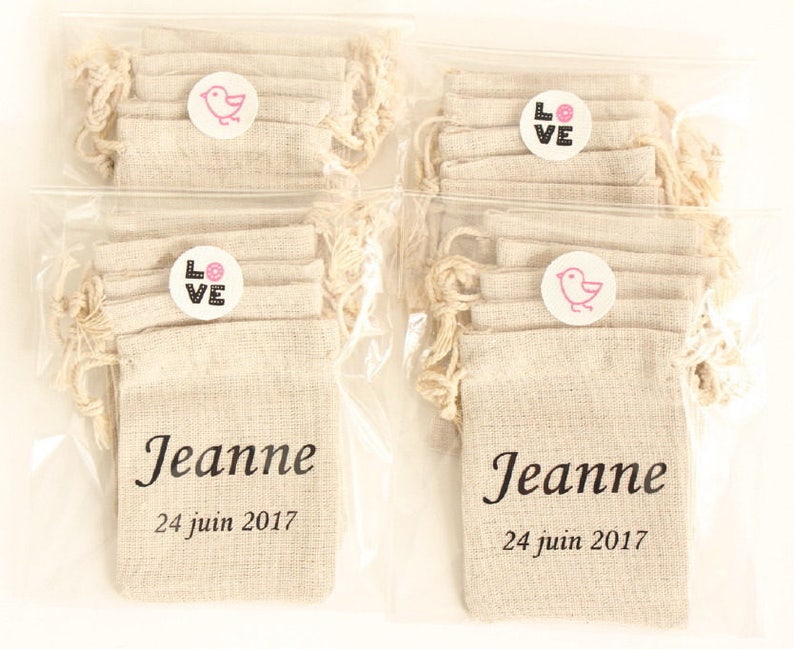 Pochons personnalisés pour dragées baptême mariage communion Etsy France