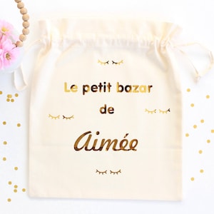 Pochon sac CILS Le petit bazar de personnalisable, Cadeau naissance bébé