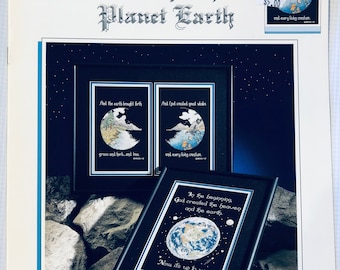 A Heavenly View of Planet Earth Cross Stitch pattern by Kyle Hollingsworth, Colorful Charts, Vintage