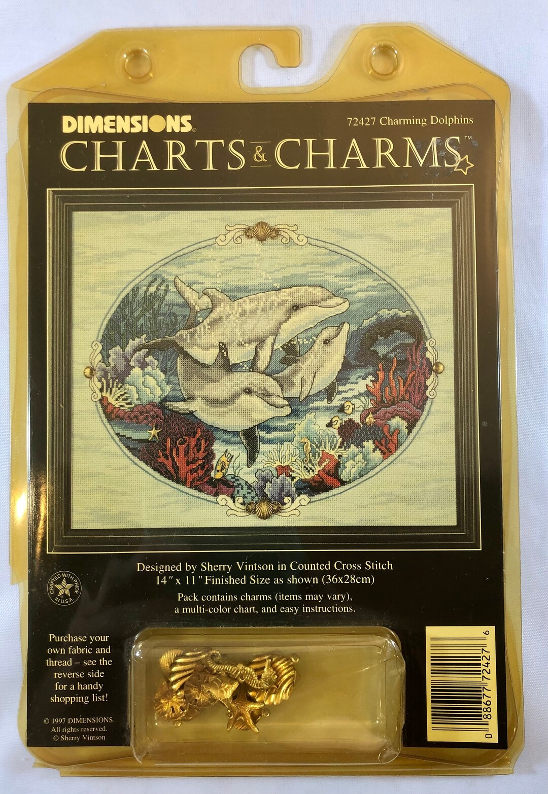 Dimensions Charts & Charms 72427 Charming Dolphins. Vintage Etsy