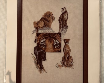 Oehlenschlager Nr. 84846 De store Katte Lejon Leijona Lion Lion Raubkatz, Vintage Cross Stitch