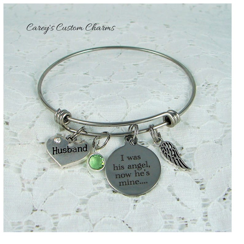 Husband Memorial Bracelet Sympathy Gift for Wife I Was His Etsy