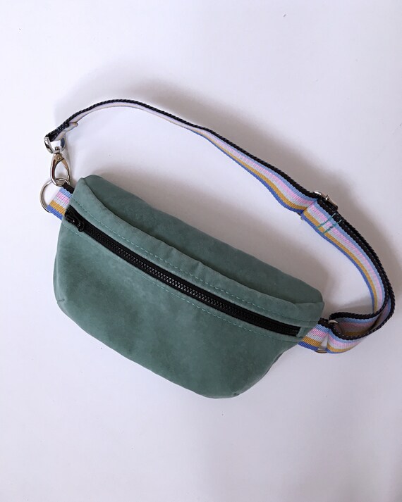 Mint Small Waist-bag Velvet Belt-bag Hip-bag Woman