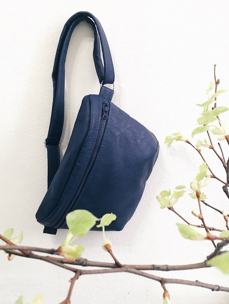 Blue Waist-bag ECO-leather Vegan leather Woman backpack FREE SHIPPING Blue