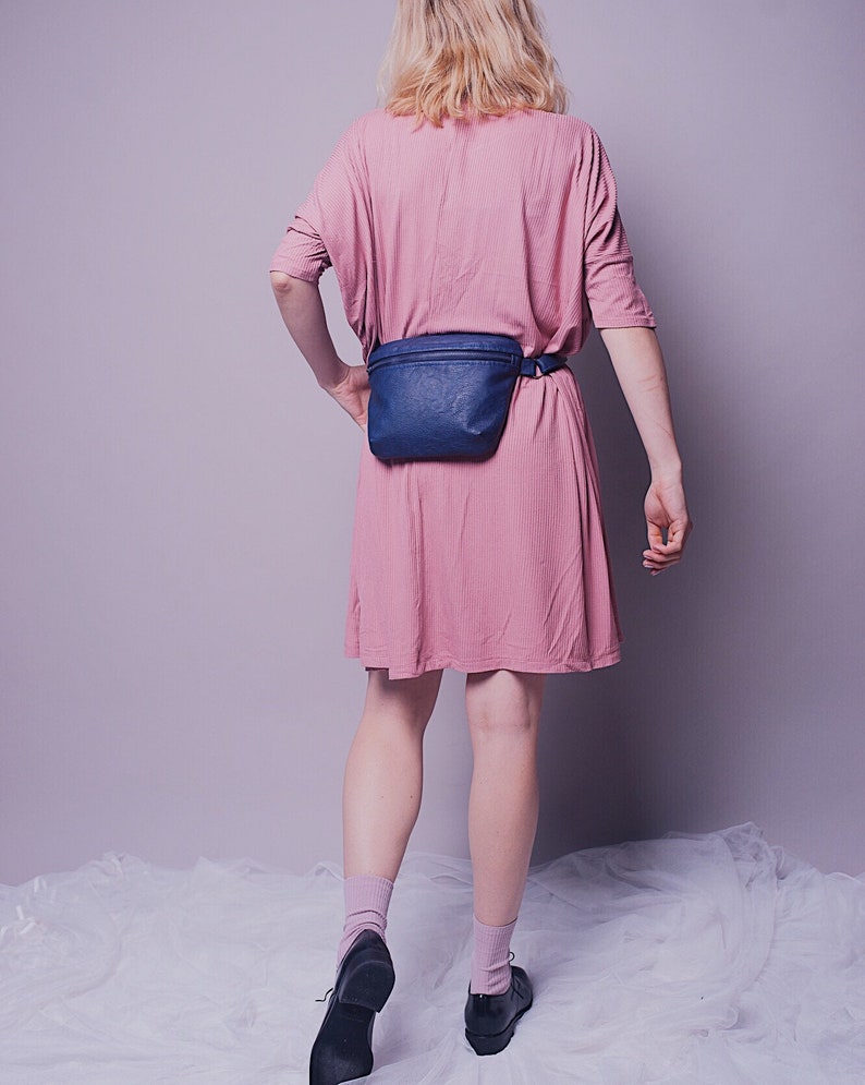 Blue Waist-bag ECO-leather Vegan leather Woman backpack FREE SHIPPING Blue