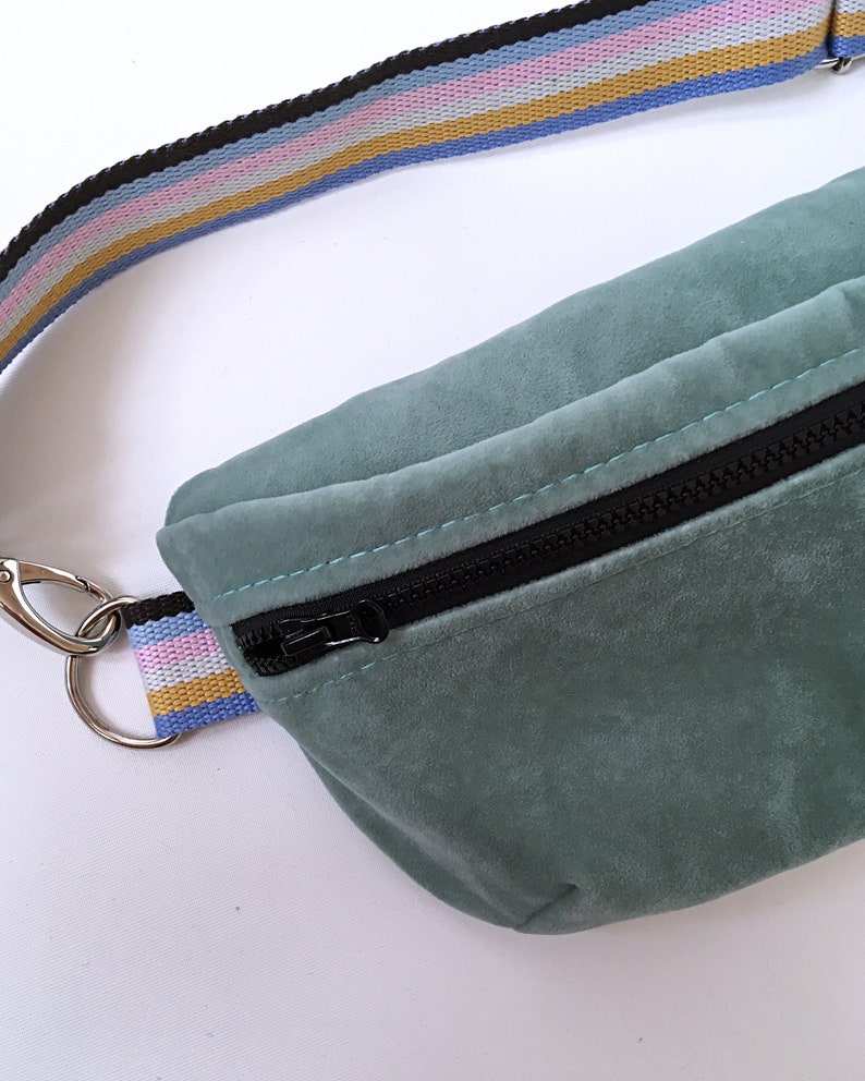 Mint Small Waist-bag Velvet Belt-bag Hip-bag Woman