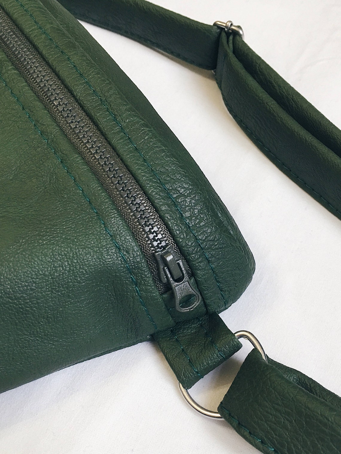 Green Waist-bag ECO-leather Vegan leather Belt-bag Hip-bag | Etsy