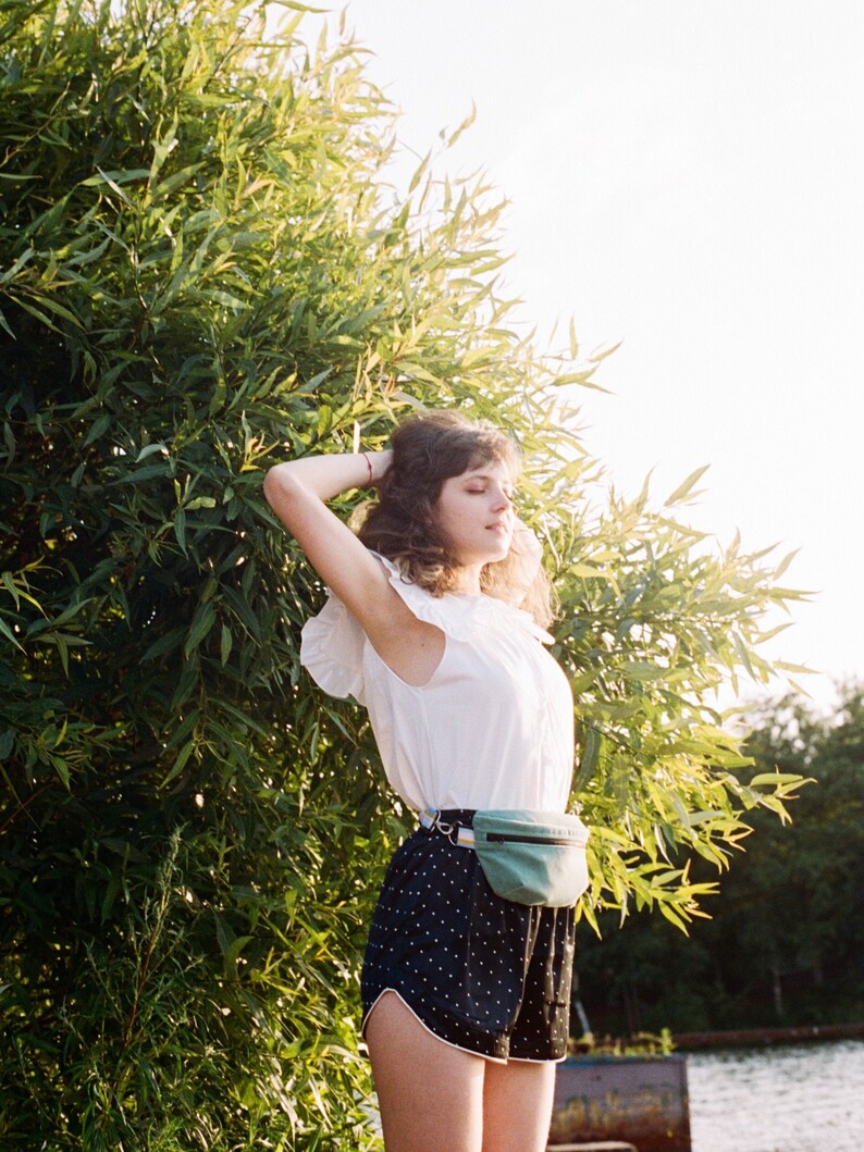 Mint Small Waist-bag Velvet Belt-bag Hip-bag Woman