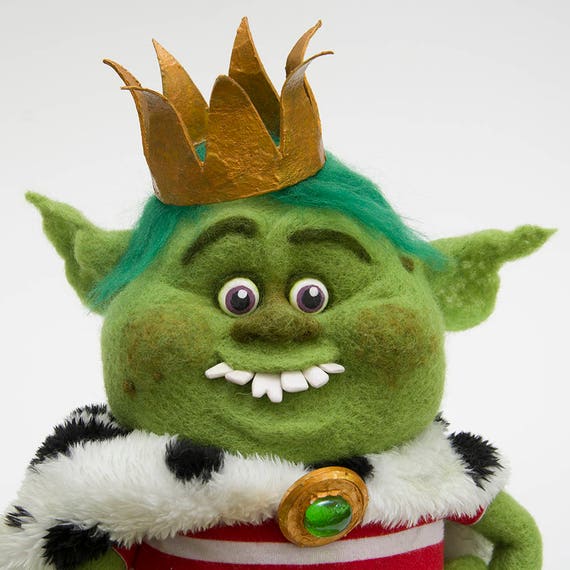 king gristle jr cartoon character trolls felting toywool etsy