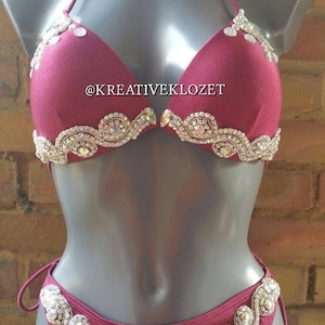 Red Bespoke Bling Bikini Costume image 1