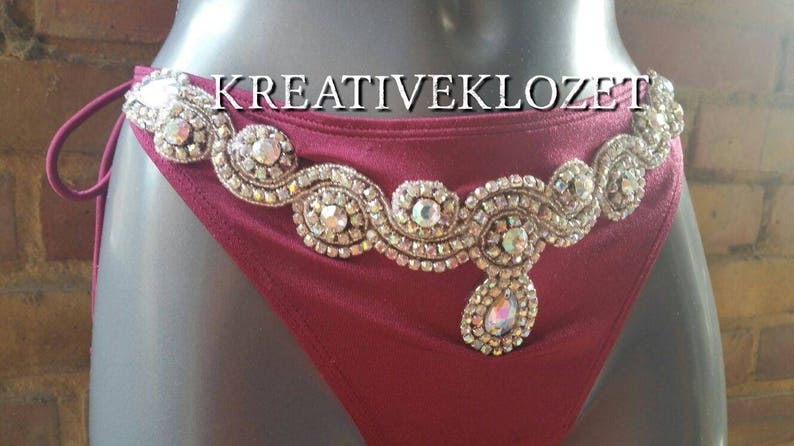 Red Bespoke Bling Bikini Costume image 3