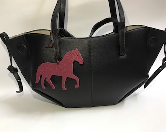 Leather Horse Bag Charm, Handmade Leather Bag Charm, Leather Handbag and Purse Charm,Leather Horse Car Hanging Ornament