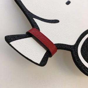 Handmade Leather Snoopy Keychain, Handmade Leather Keychain, Snoopy Purse Charm, Leather Bag Charm, Bag Charm Accessories, Cartoon Dog Charm image 4