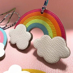 Rainbow Leather Bag Charm, Rainbow Pride Charm Keychain, Friendship Gift, Purse Charm Birthday Gift For Her, Cute Bag Charm BFF Personalised