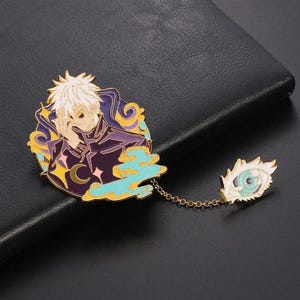 Satoru Gojo Enamel Pin, Jujutsu Kaisen Anime Badge, Cute Gojo Geto Pin, JJK Collector Gift for Friends, Otaku Merch Gift Idea, Megumi Pin