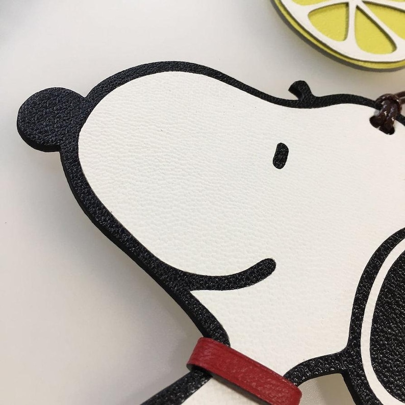 Handmade Leather Snoopy Keychain, Handmade Leather Keychain, Snoopy Purse Charm, Leather Bag Charm, Bag Charm Accessories, Cartoon Dog Charm image 5