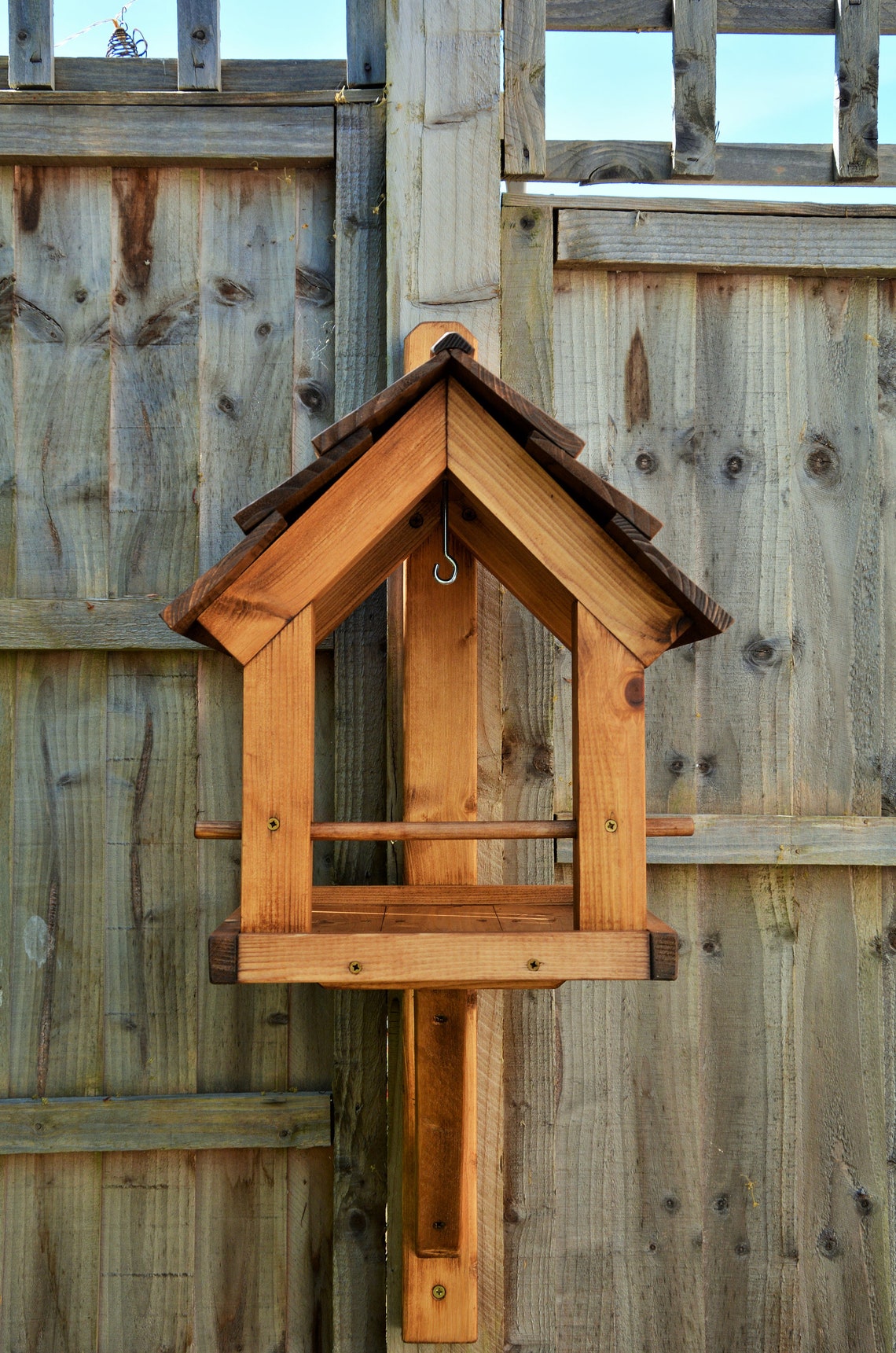 Handmade Wall Fence Mounted Bird Feeder Table Etsy
