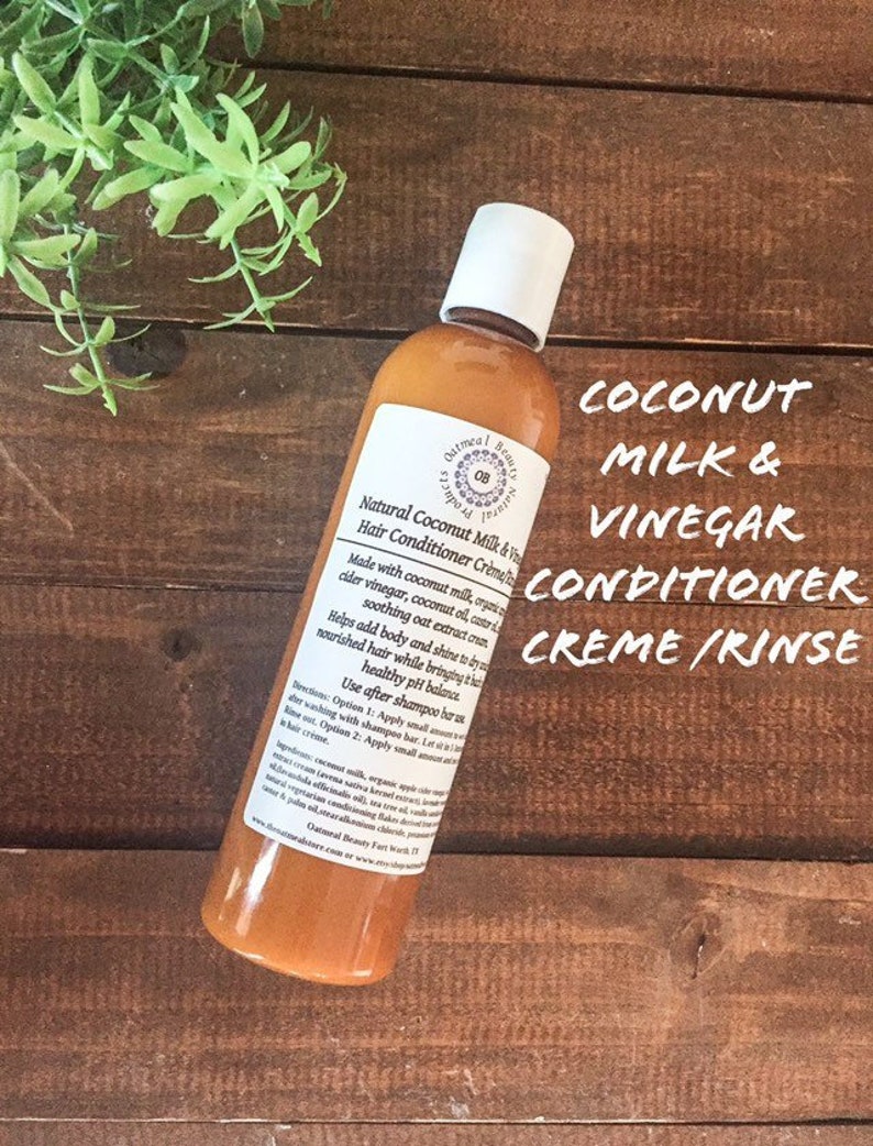 Coconut Milk Vinegar Hair Conditioner Creme Leave In Rinse Etsy