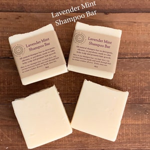 Lavender Mint Shampoo Bar/Calms Itchy Scalp/Promotes Hair Growth