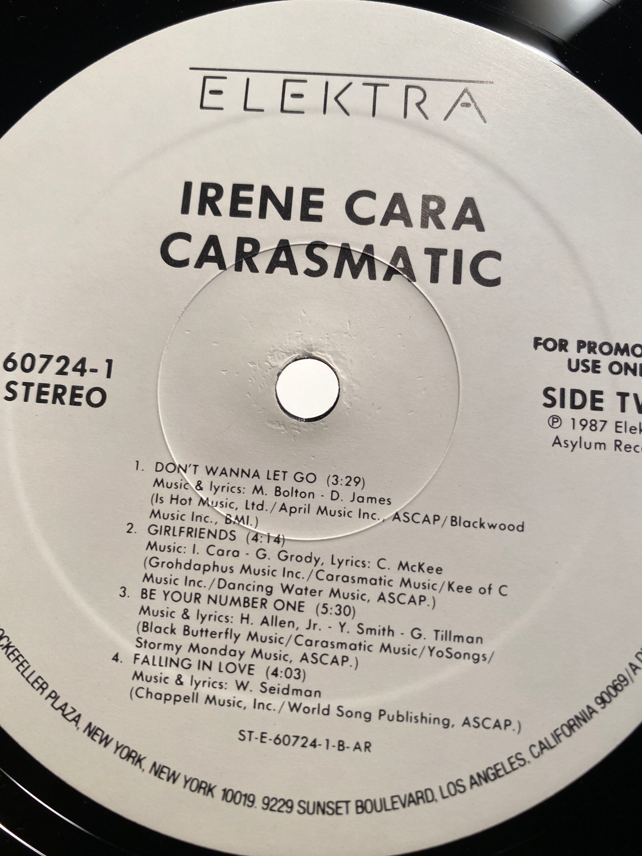 Irene Cara Get a Grip, Carasmatic, promo lp 60724 used record 1987 Irene Cara Get a Grip, Carasmatic, promo lp 60724 used record 1987