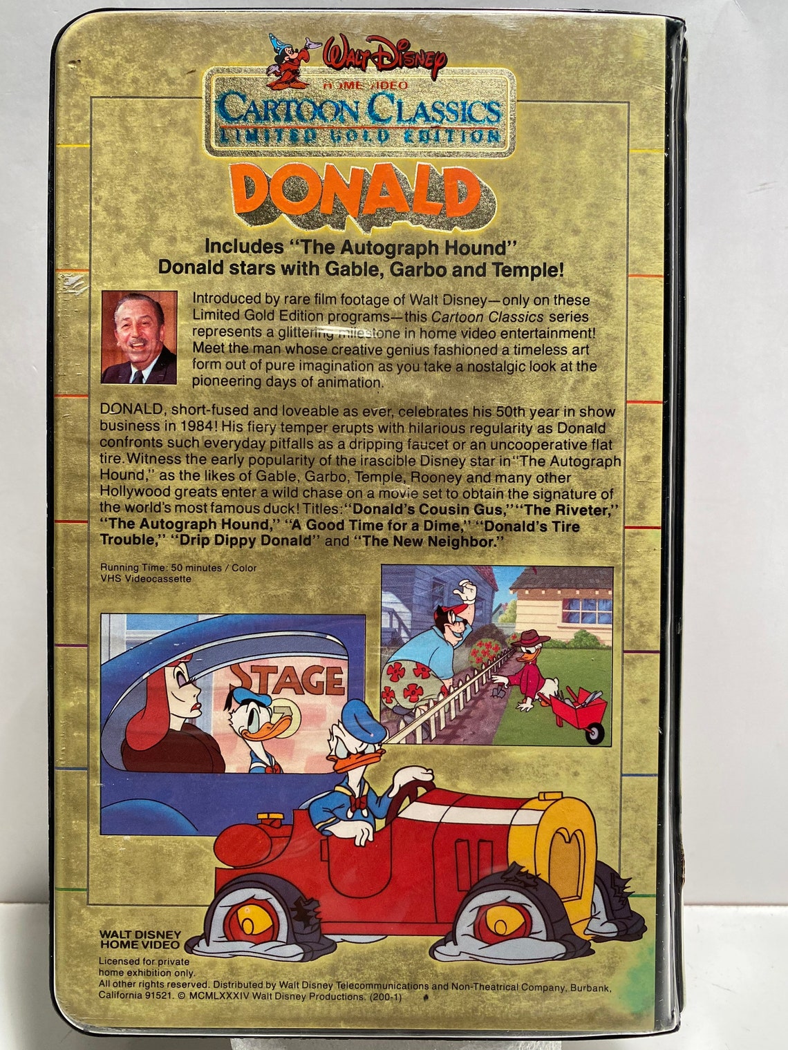 Donald Walt Disney Cartoon Classic Limited Gold Edition VHS | Etsy