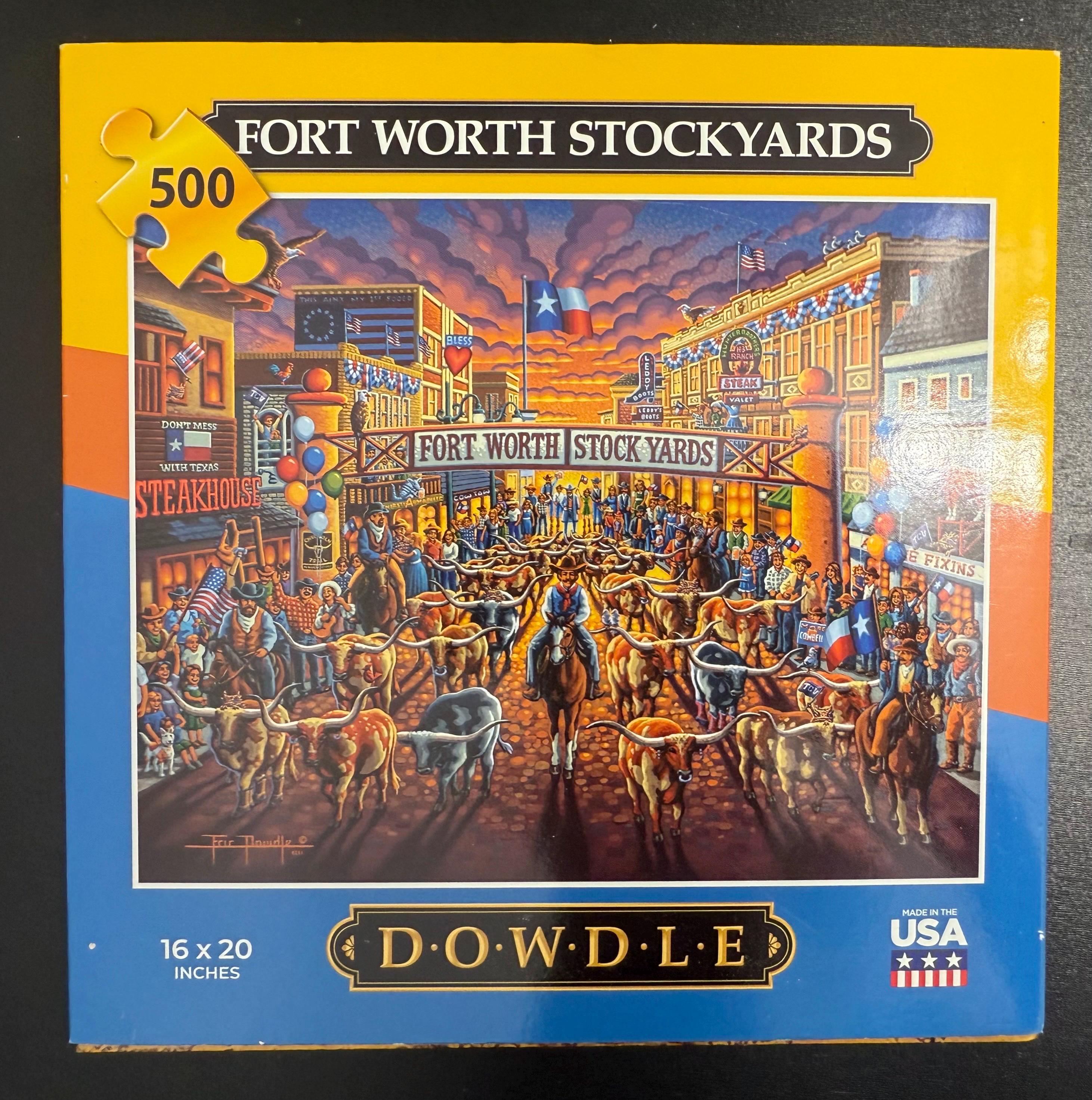 Dowdle Fort Worth Stockyards 500-piece Puzzle • Vintage Style Art
