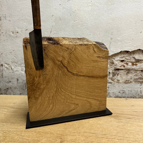 Knife holder oak magnetic