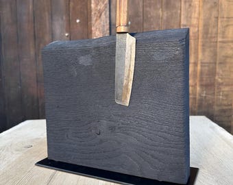 Knife block charcoaled oak 4 knives