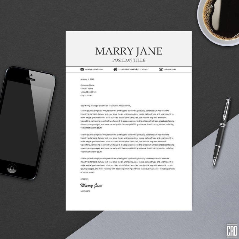 Modern Professional Resume Template for MS Word | Minimal Resume Design ...