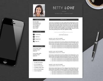 Resume Template with Cover Letter | Instant Download | Best CV Template | DIY Printable | Ms Word Design | Betty LOVE