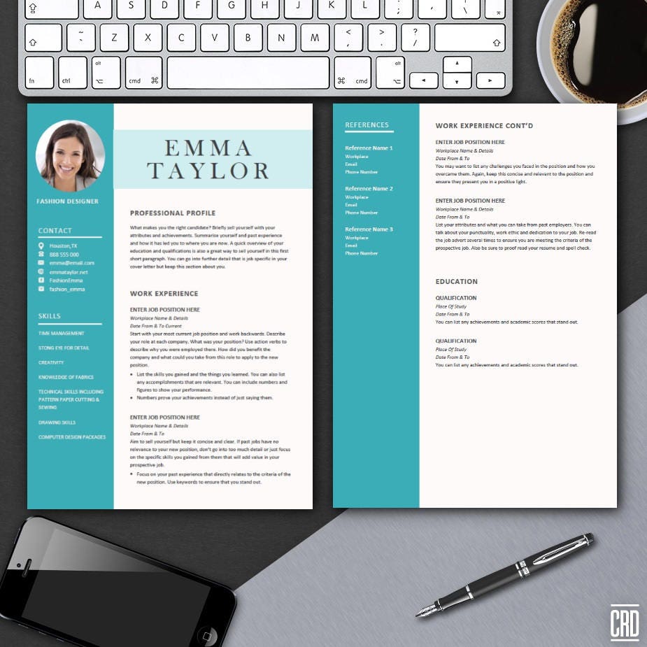 CV Template for Microsoft Word | Minimal Resume Template Design
