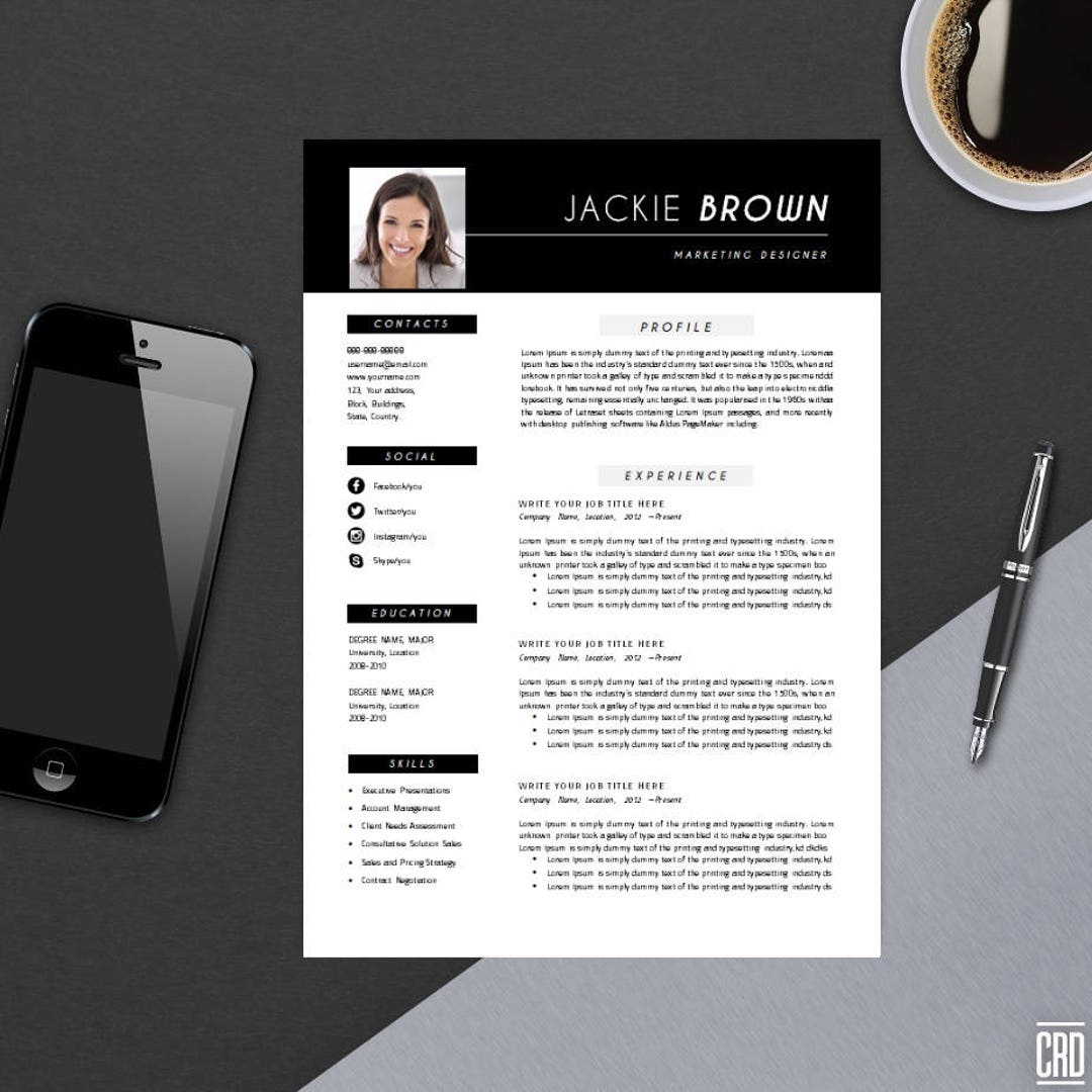 Resume Template With Cover Letter | CV Template | MS Word Design ...