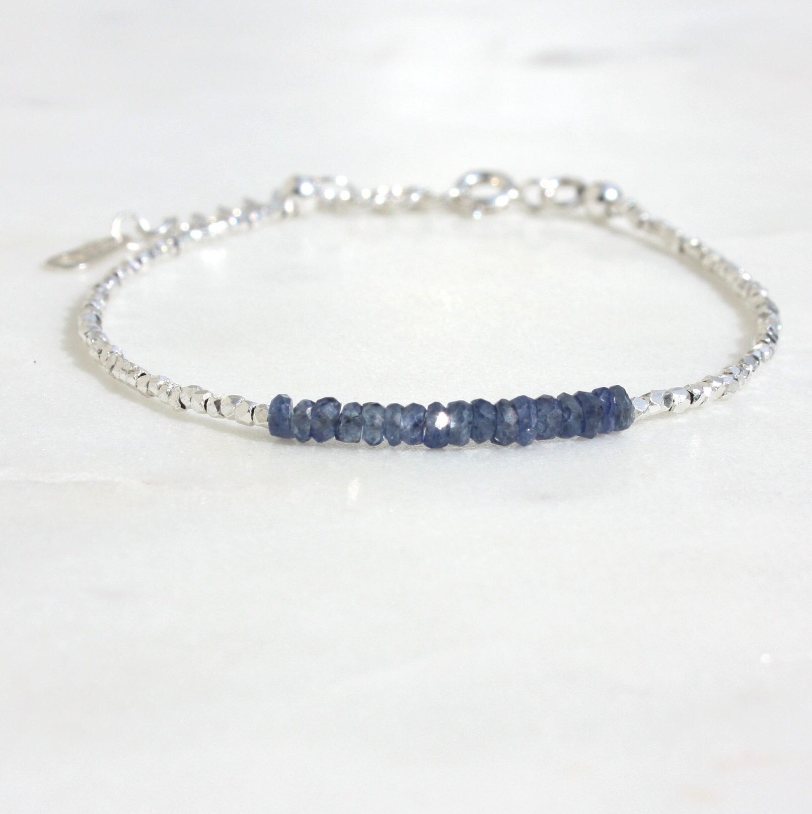 Sapphire Bracelet Silver 925 Bracelet Genuine Sapphire Etsy