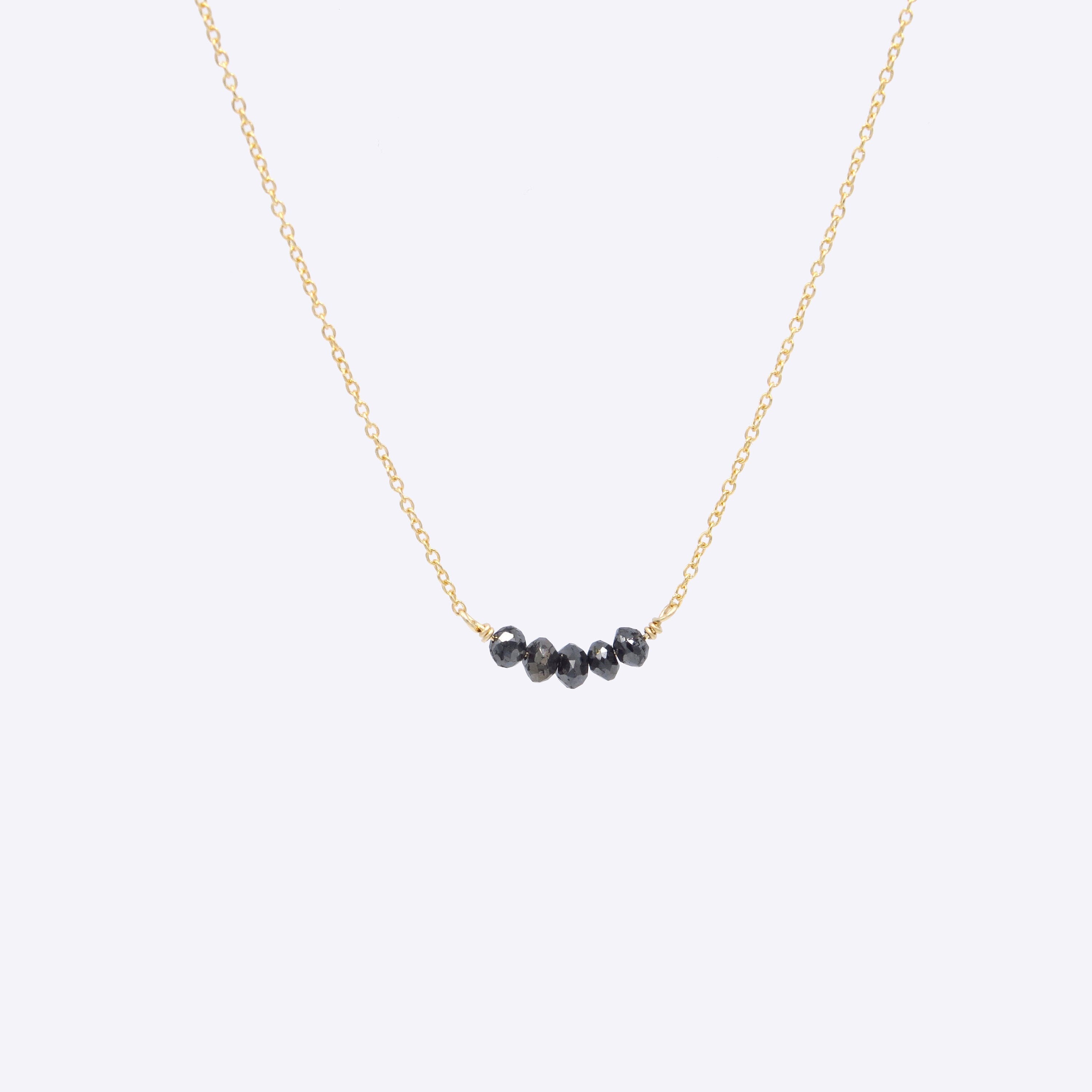 Black Diamond Necklace Gold necklace Diamond GOLD 14K Etsy
