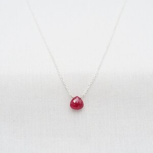 Ruby Necklace Silver 925 Ruby Pendant 