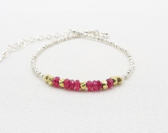 Genuine Ruby Bracelet AAA Quality gemstone July birthstone Delicate silver Bracelet Rare Ruby Bracelet• Woman Jewelry • gift for her