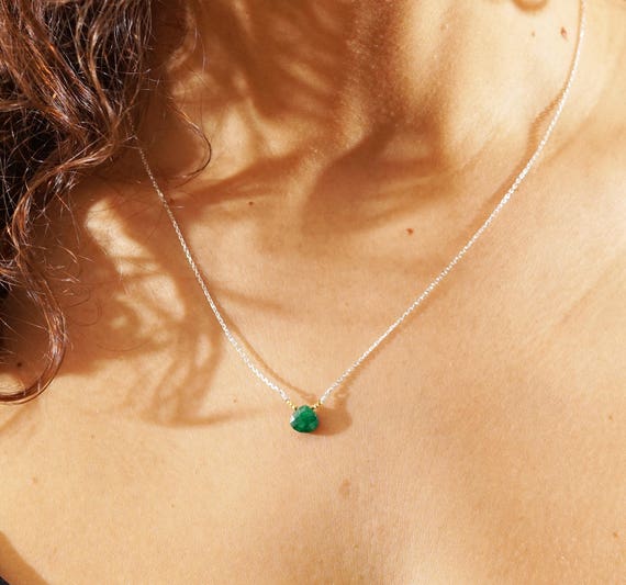 Emerald birthstone online necklace gold