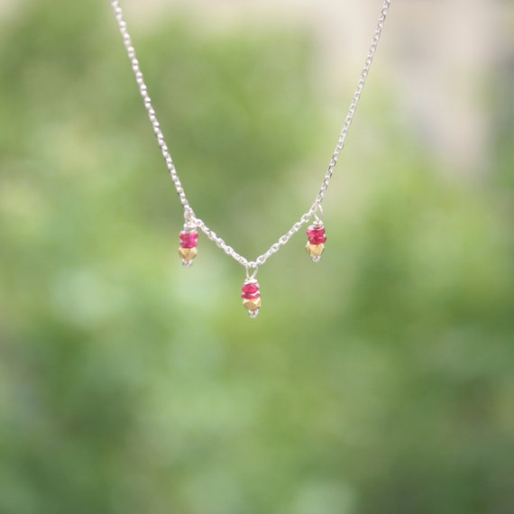 Handmade Sterling silver 925 Ruby clip-on charm//pendant Pink Real stone