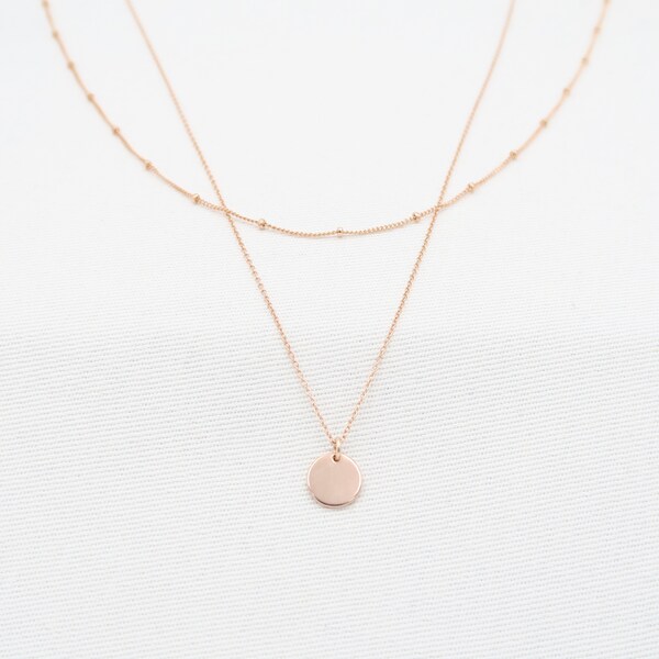 Rose Gold Necklace Etsy