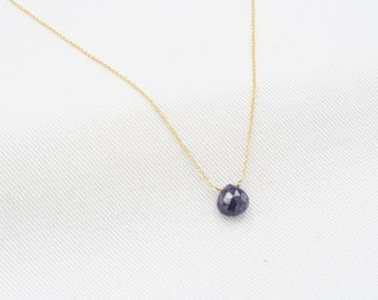 Sapphire necklace 14K Gold Necklace sapphire Pendant September birthstone Genuine Blue Sapphire Dainty Necklace• sapphire choker