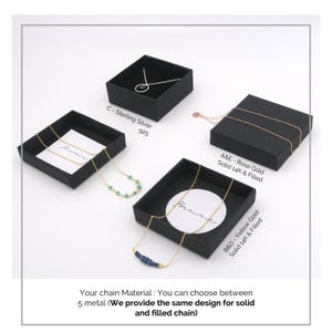 Layered Ruby Necklace Set: Rose Gold Hammered Disc, 14K Gold Filled Chains image 7