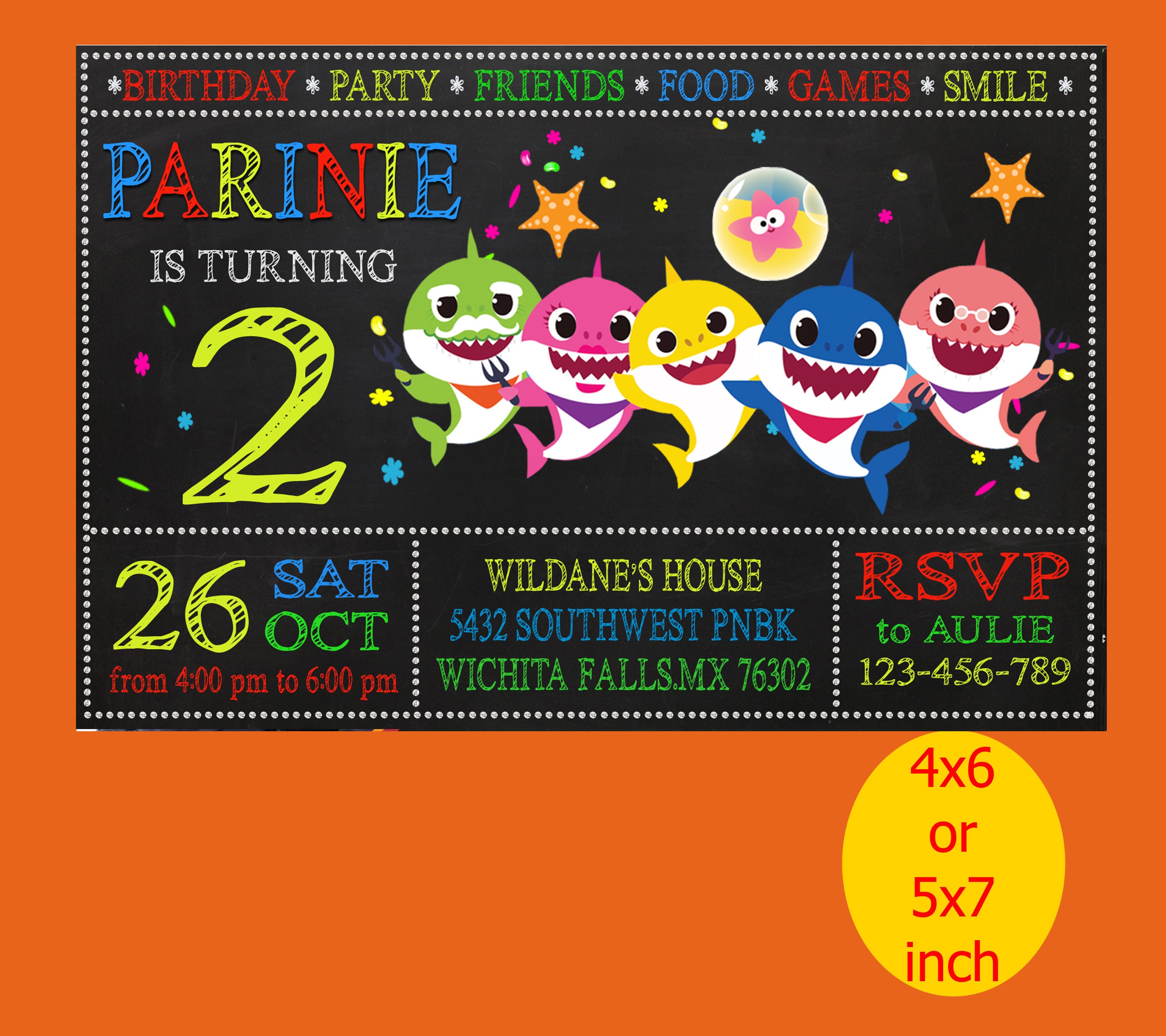 Baby Shark Birthday Invitations Baby Shark invite Baby ...