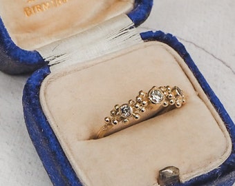 Diamond and Gold Granulated Ring