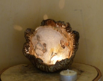 Lanterne avec lampe d'ambiance magique faite à la main en céramique d'agate avec cadeau d'agate pour hommes et femmes