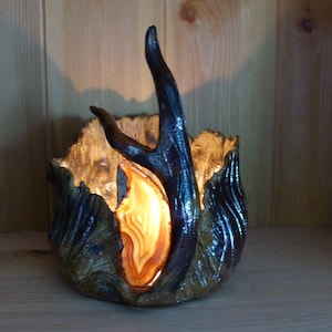 magical lantern tree with agate ceramic hand-modeled unique piece