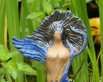 handmodellierte Keramikfigur ,Gartenskulptur, Göttin,Ritual, keltische Mythologie,"Sommerzauber"