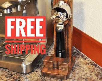 Portafilter Tamping Stand, Espresso Stand, Espresso Portafilter, Wood, Coffee Accessories, Tamping, Espresso Pamper, Portafilter, Stand wood
