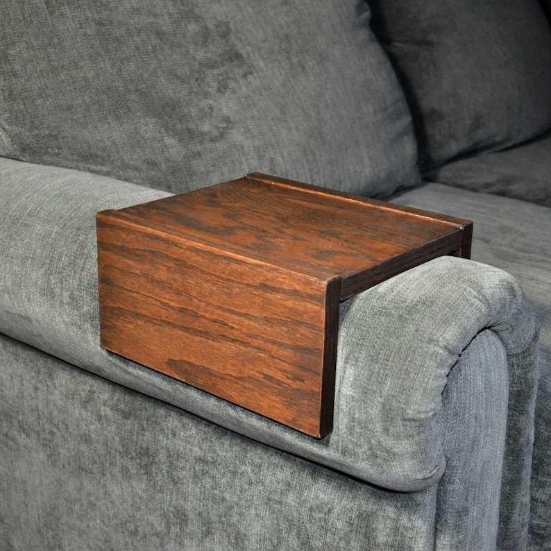 Sofa Armrest Table Custom Couch Armrest Chair Caddy Wood Etsy