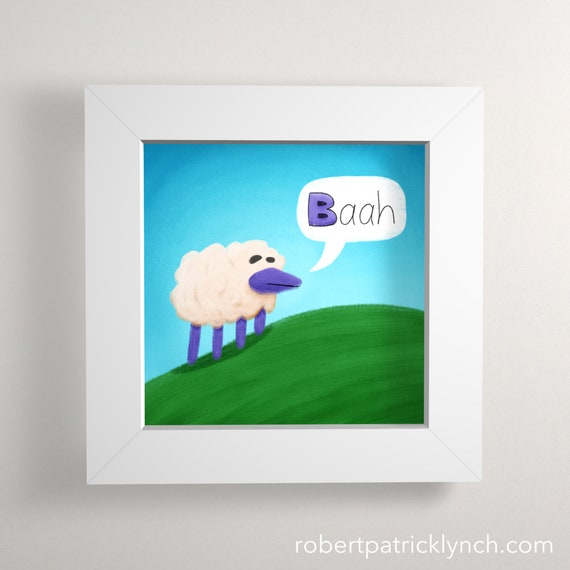Sheep Illustration Print Animal Kids Room Nursery Sound Word - Etsy Sheep Illustration Print Animal Kids Room Nursery Sound Word - Etsy