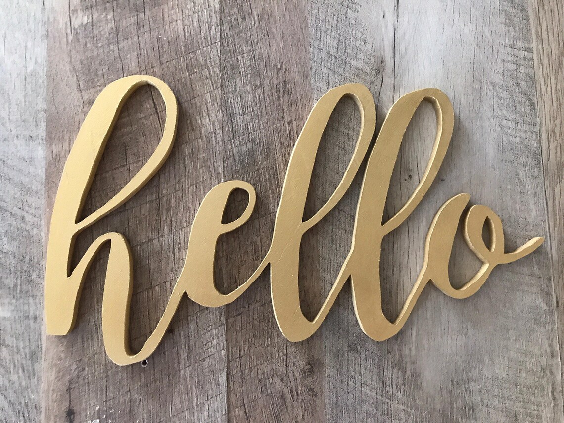 Hello sign | Etsy